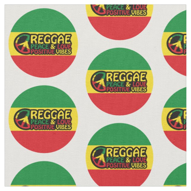 Reggae Music with positive quotes Fabric (Close Up)
