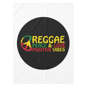 Reggae Music with positive quotes Tablecloth