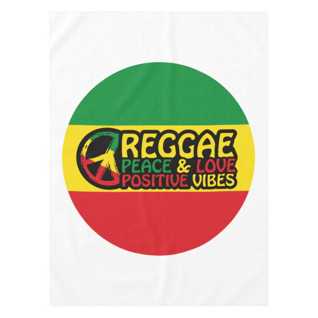 Reggae Music with positive quotes Tablecloth (Front)
