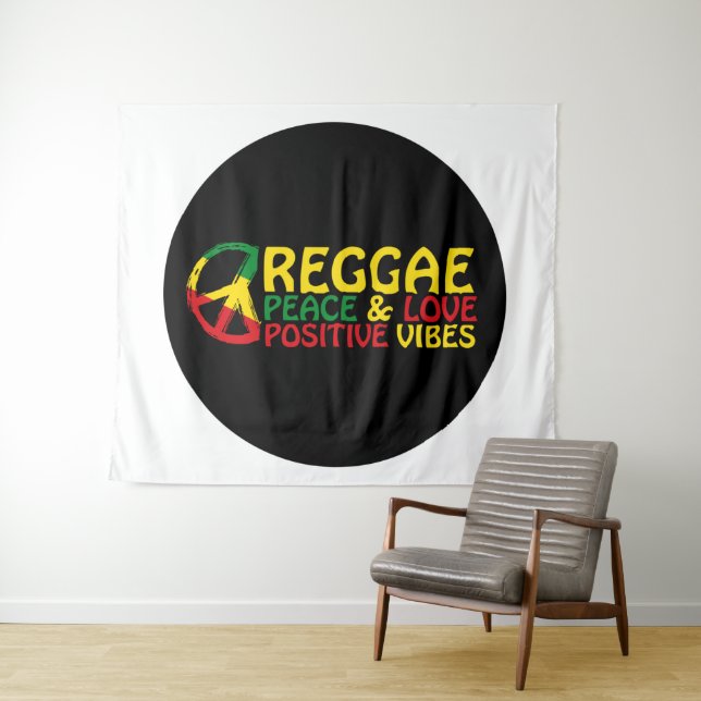 Reggae Music with positive quotes Tapestry (In Situ (Horizontal))