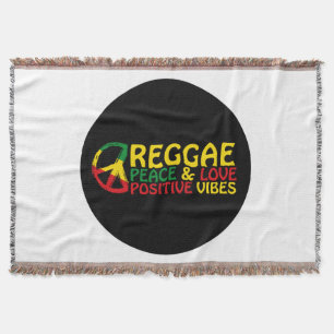 Reggae Music with positive quotes Throw Blanket