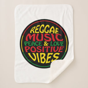 Reggae Music with positive sayings and quotes Sherpa Blanket