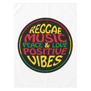 Reggae Music with positive sayings and quotes Tablecloth