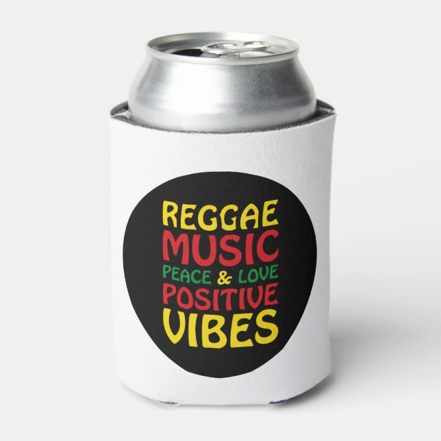 Reggae Music with positive sayings Can Cooler (Can Front)