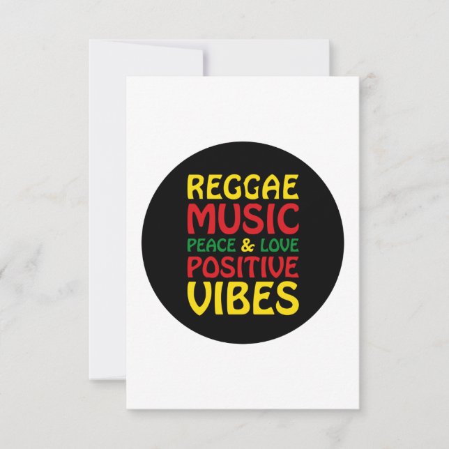 Reggae Music with positive sayings Card (Front)