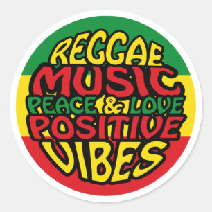 Reggae Music with positive sayings Classic Round Sticker