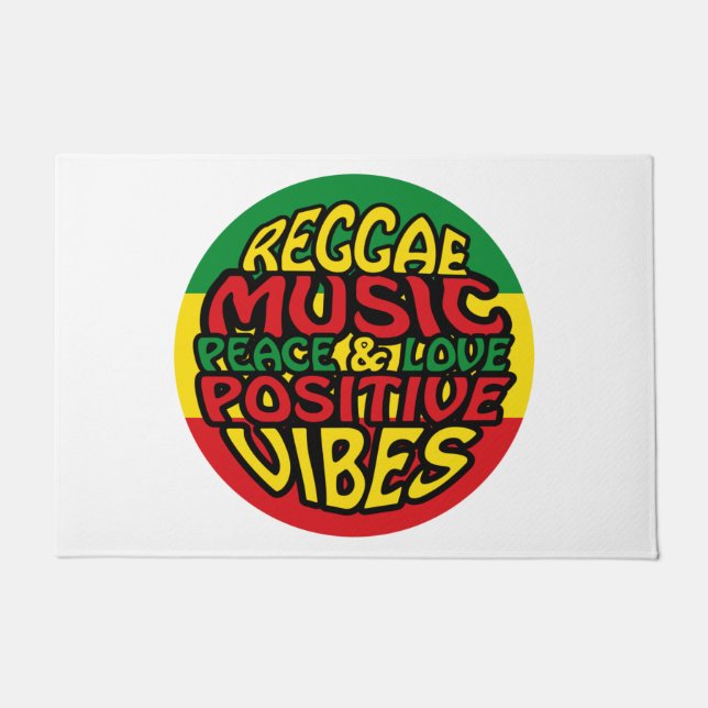 Reggae Music with positive sayings Doormat (Front)