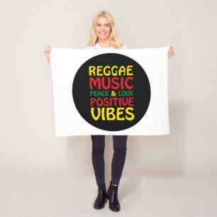 Reggae Music with positive sayings Fleece Blanket