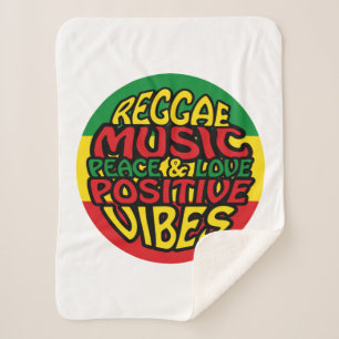 Reggae Music with positive sayings Sherpa Blanket