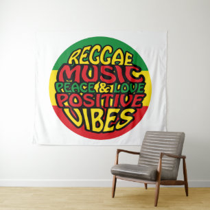 Reggae Music with positive sayings Tapestry