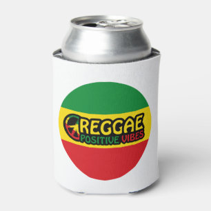Reggae Music with positive vibes and reggae flag Can Cooler