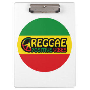 Reggae Music with positive vibes and reggae flag Clipboard