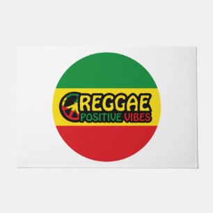 Reggae Music with positive vibes and reggae flag Doormat