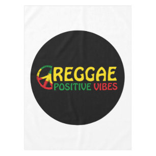 Reggae Music with positive vibes and reggae flag Tablecloth
