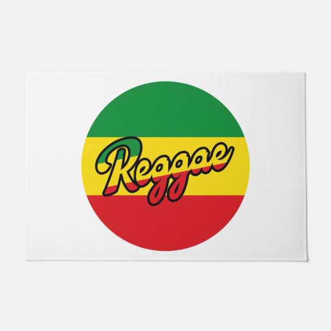 Reggae Music with reggae flag colors Doormat (Front)