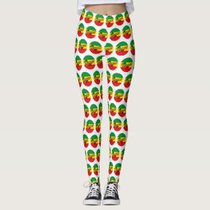 Reggae Music with reggae flag colors Leggings