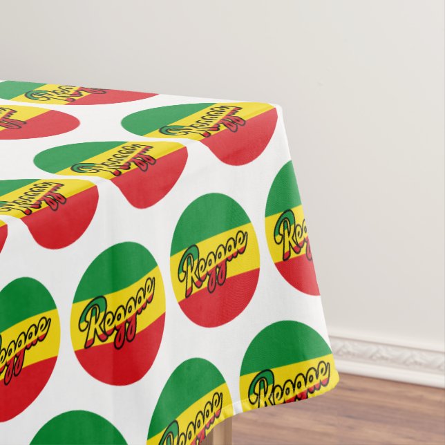 Reggae Music with reggae flag colors Tablecloth (In Situ)