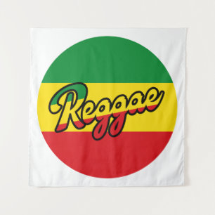 Reggae Music with reggae flag colors Tapestry
