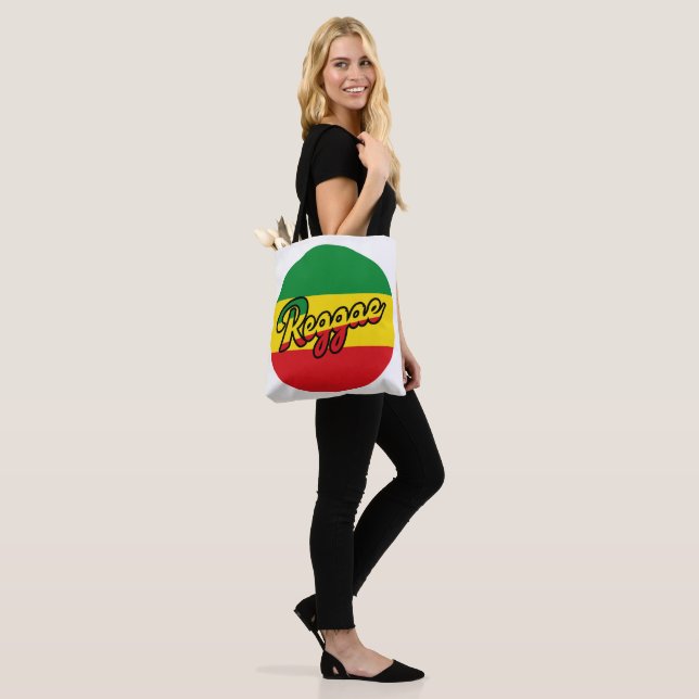 Reggae Music with reggae flag colors Tote Bag (On Model)