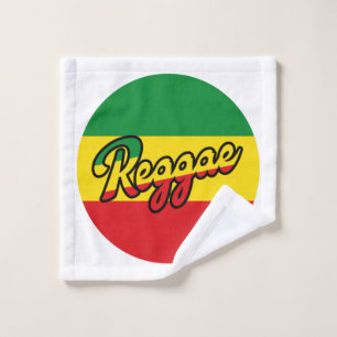 Reggae Music with reggae flag colors Wash Cloth