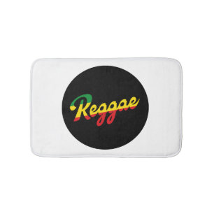 Reggae Music with reggae flag colours Bath Mat