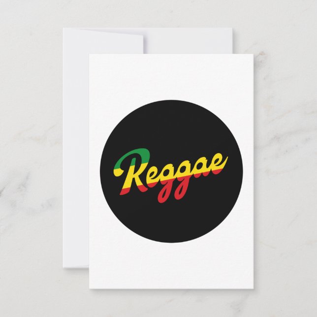Reggae Music with reggae flag colours Card (Front)
