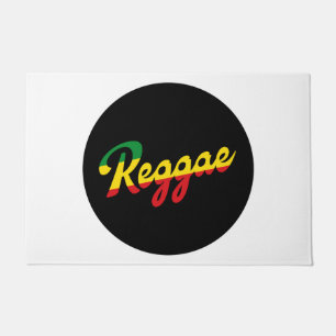 Reggae Music with reggae flag colours Doormat