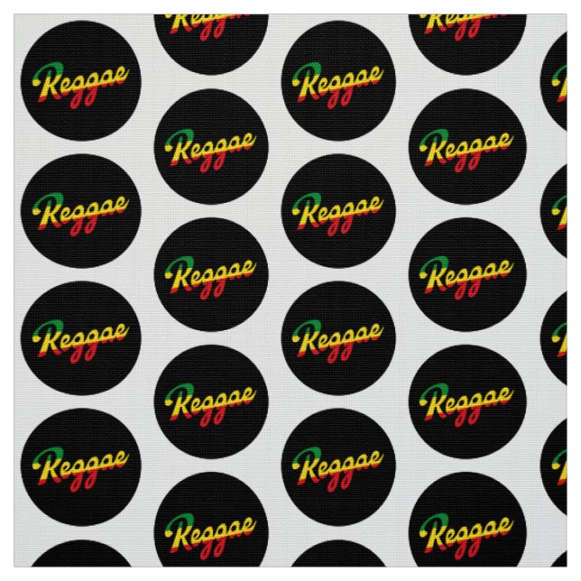 Reggae Music with reggae flag colours Fabric (Swatch)
