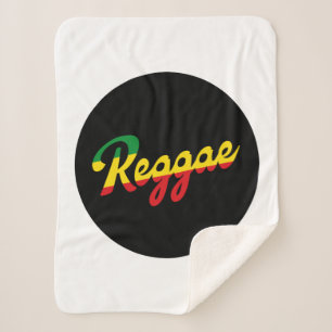 Reggae Music with reggae flag colours Sherpa Blanket