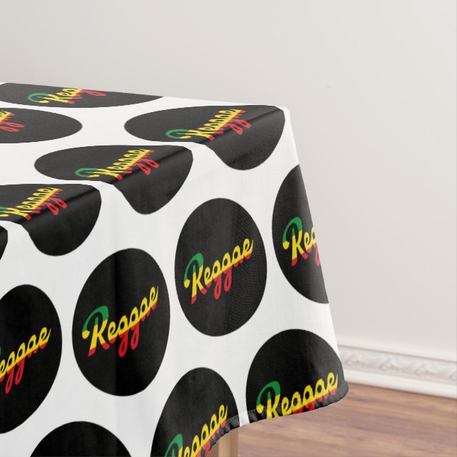 Reggae Music with reggae flag colours Tablecloth (In Situ)