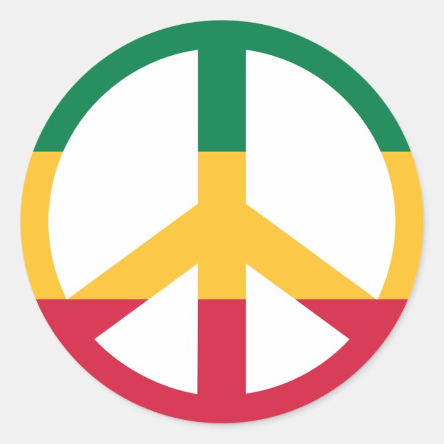 Reggae peace flag classic round sticker (Front)