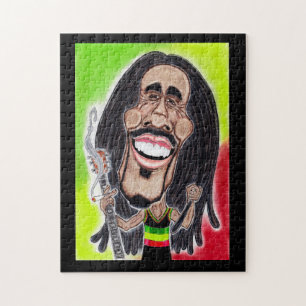 Reggae Rasta Jamaica Caricature Drawing Puzzle