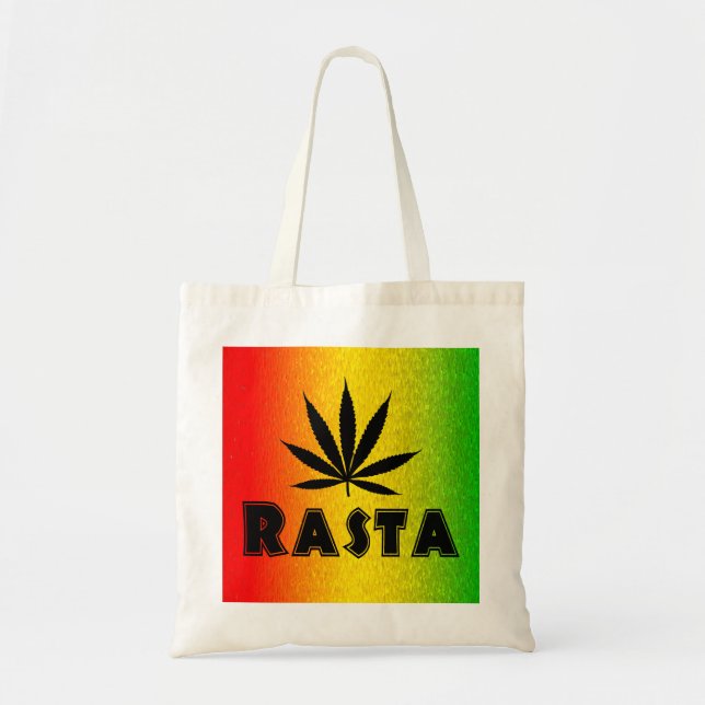Reggae Rasta Leaf Jamaican Jamaica Budget Tote Bag (Front)