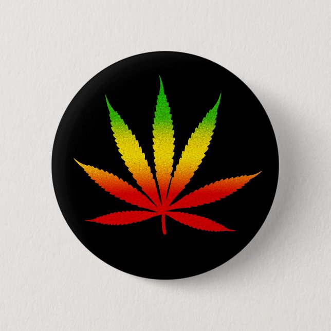 Reggae Rasta Leaf Jamaican Jamaica Round Buttons (Front)