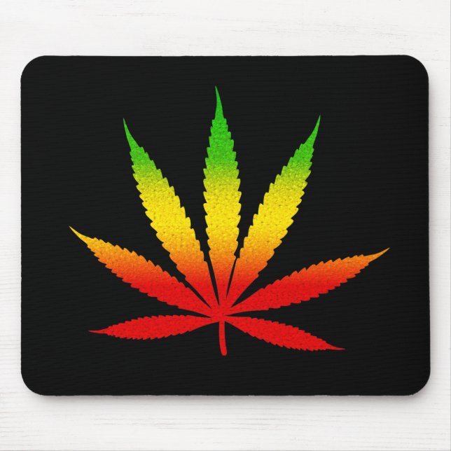Reggae Rasta Leaf Rastafarian Jamaican Mousepad (Front)