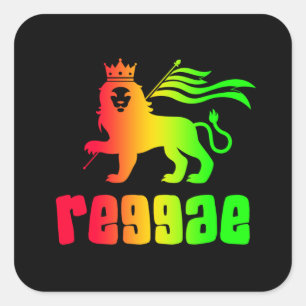 Reggae Rasta Lion Square Sticker