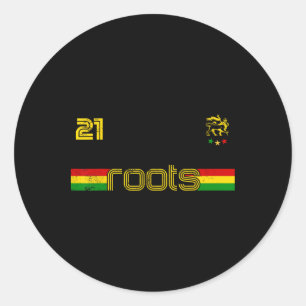 Reggae Rastafari Ethiopia Jamaica Footbyll Soccer  Classic Round Sticker