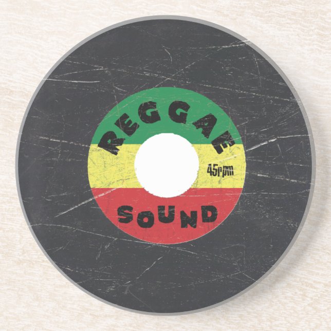 Reggae Record - Sandstone Coaster (Front)