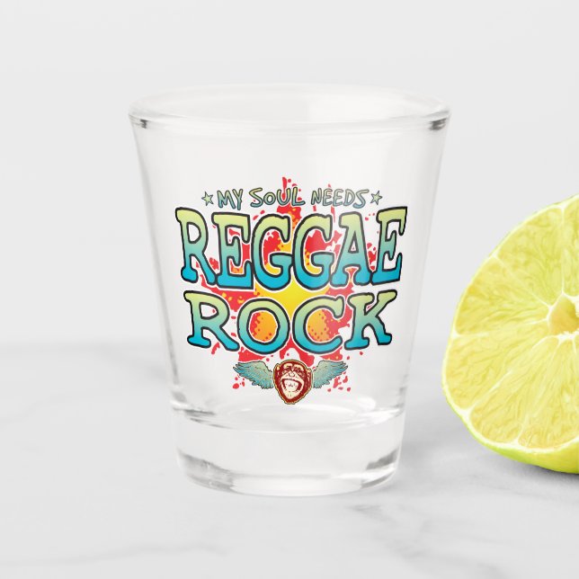 Reggae Rock Soul Shot Glass (Front)