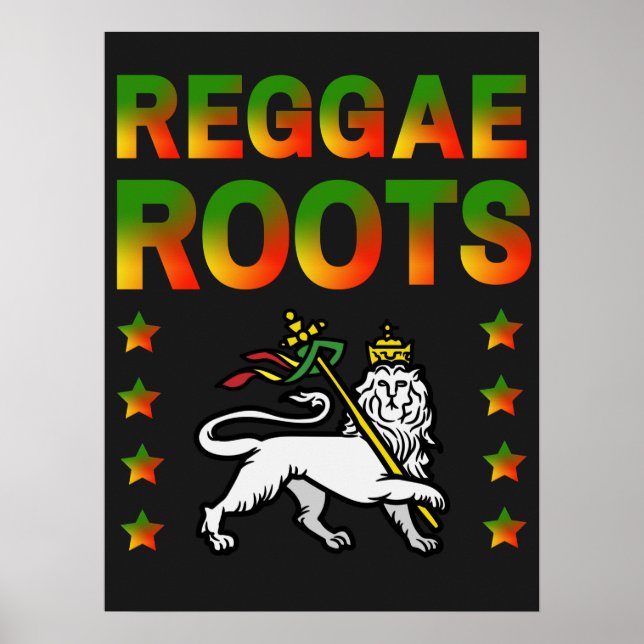 REGGAE ROOTS RASTA LION DE JUDA POSTER (Front)