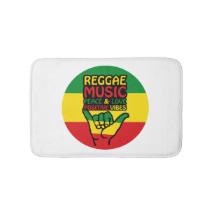 Reggae Shaka Hand with positive quotes Bath Mat