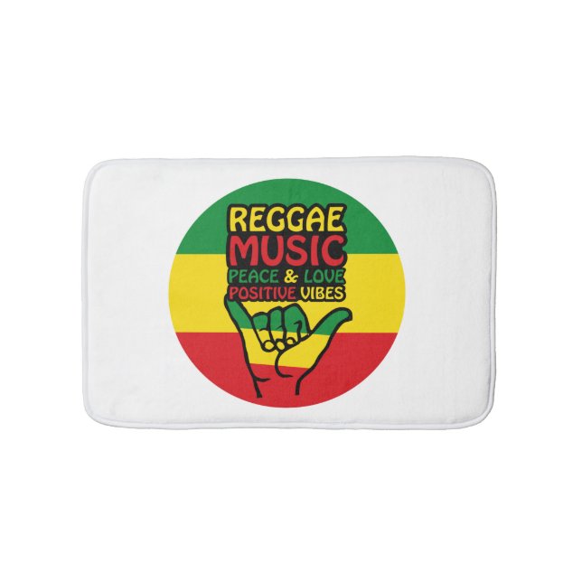 Reggae Shaka Hand with positive quotes Bath Mat (Front)