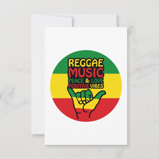Reggae Shaka Hand with positive quotes Card (Front)