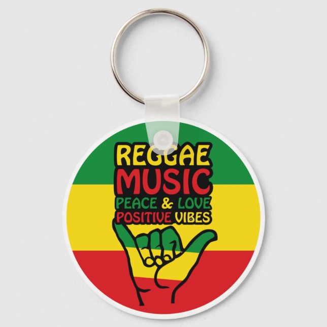 Reggae Shaka Hand with positive quotes Key Ring (Front)