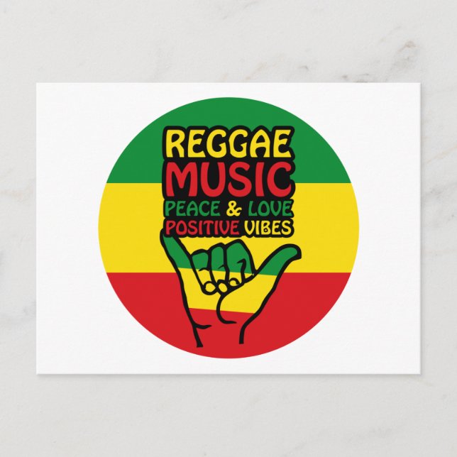 Reggae Shaka Hand with positive quotes Postcard (Front)