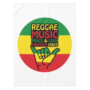 Reggae Shaka Hand with positive quotes Tablecloth