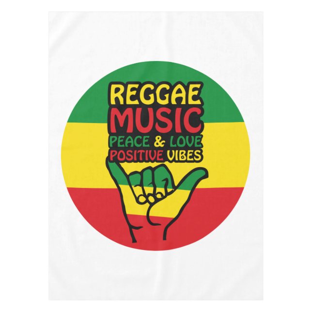 Reggae Shaka Hand with positive quotes Tablecloth (Front)