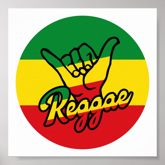 Reggae Shaka Hands Reggae Poster (Front)
