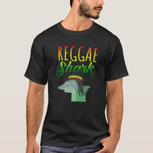 'Reggae Shark' Funny Ocean Animal T-Shirt (Front)