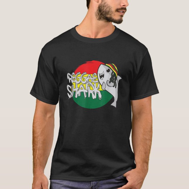 Reggae Shark Funny Rasta Shark  T-Shirt (Front)